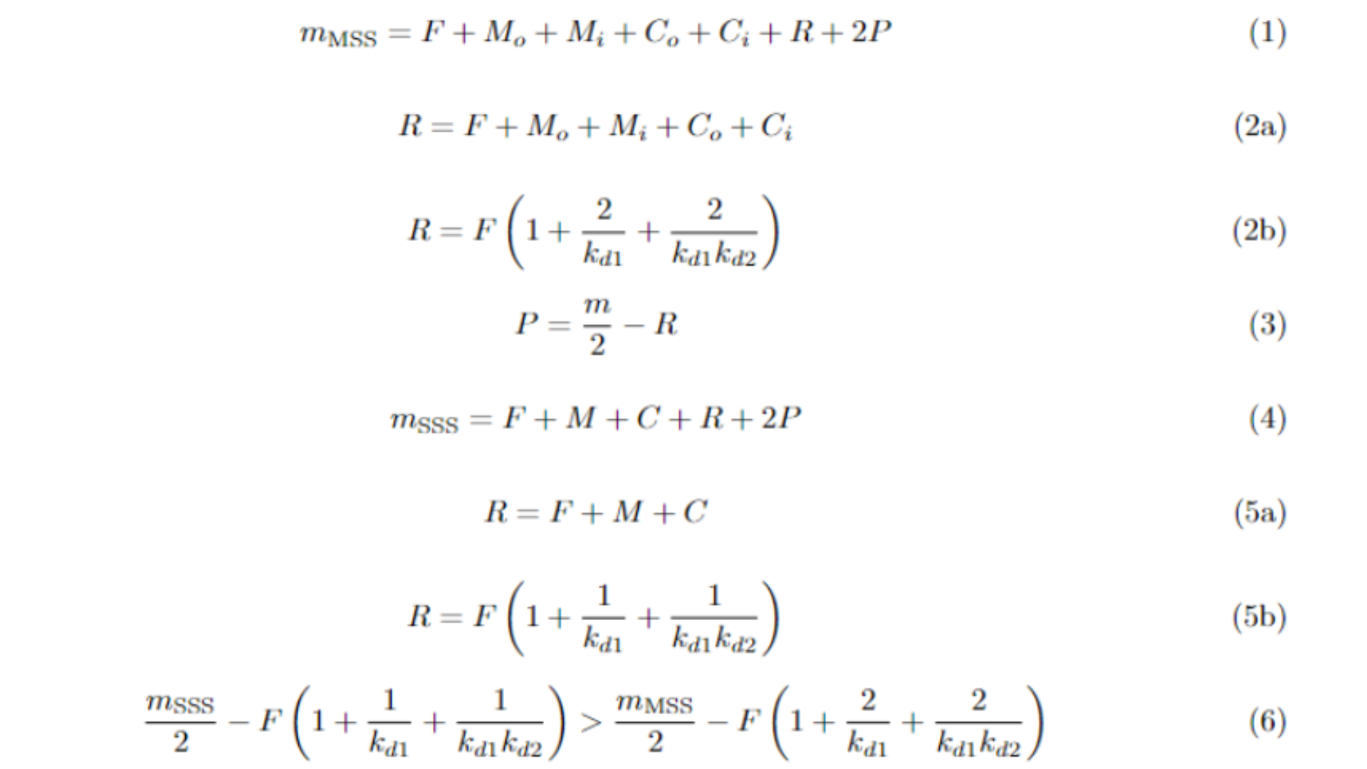 Equations proving inefficiency of Multi-Strain Systems